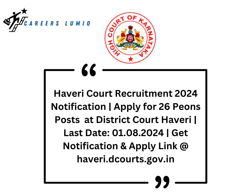 Haveri Court Recruitment 2024 Notification 