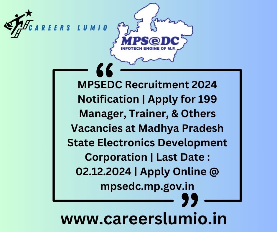 MPSEDC Recruitment 2024 Notification 