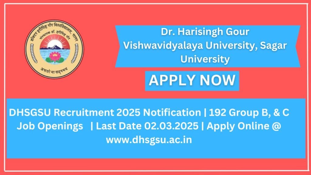 DHSGSU Recruitment 2025 Notification